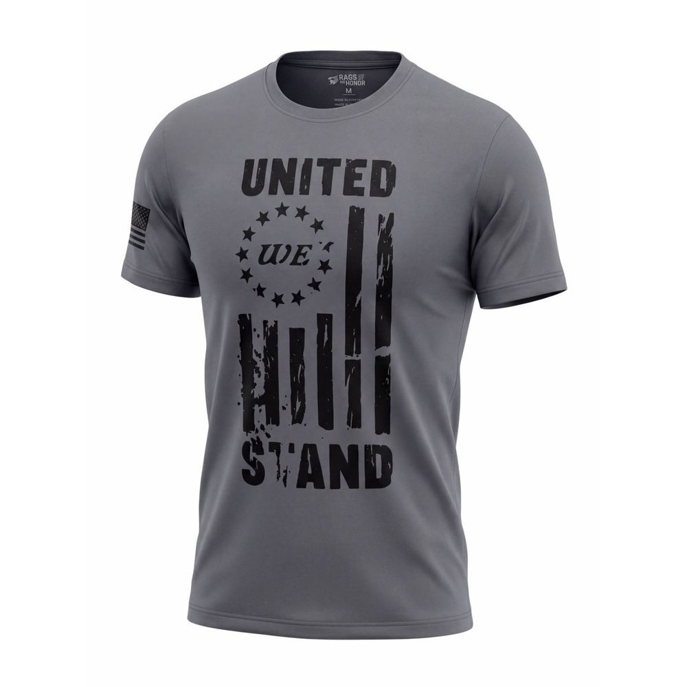 Rags of Honor Men's Black Polyester Patriotic Graphic T-Shirt MediumShort Sleeve